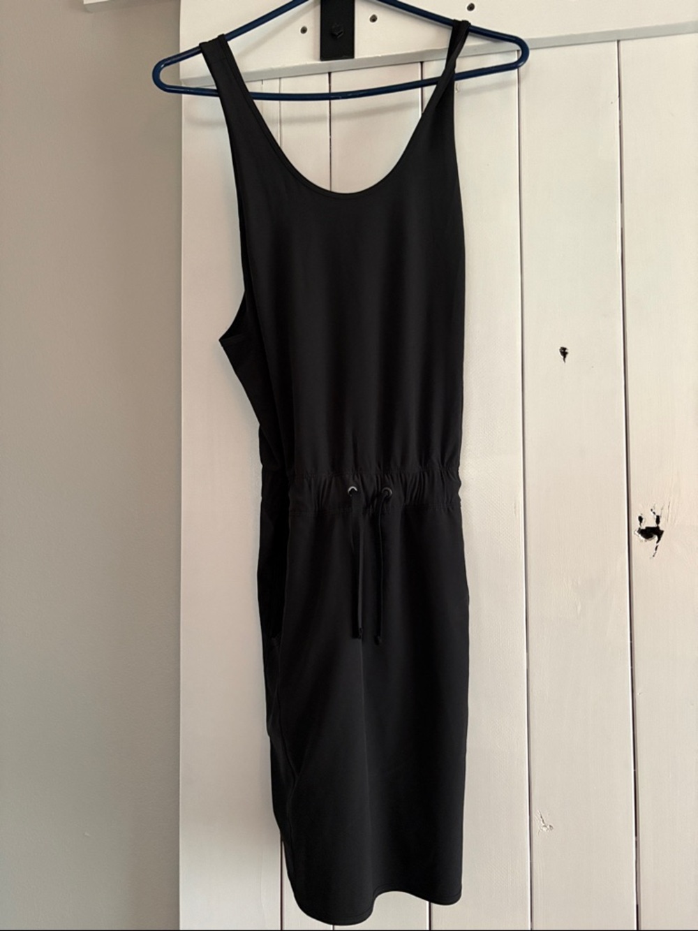 Patagonia Black Sleeveless Drawstring Midi Dress